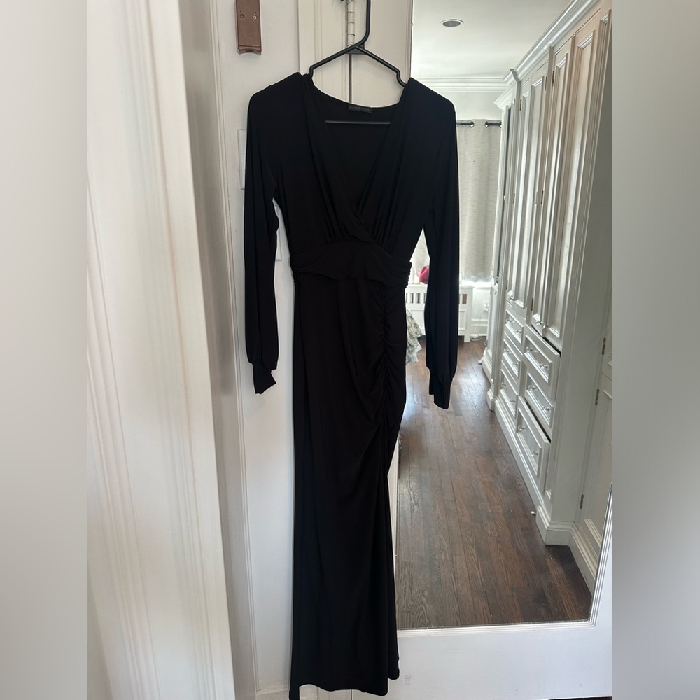 Black maxi dress with slit